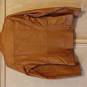 Tan leather jacket